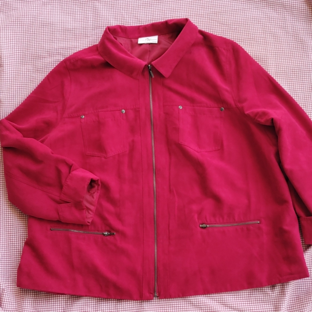 Studio works faux suede 1X jacket